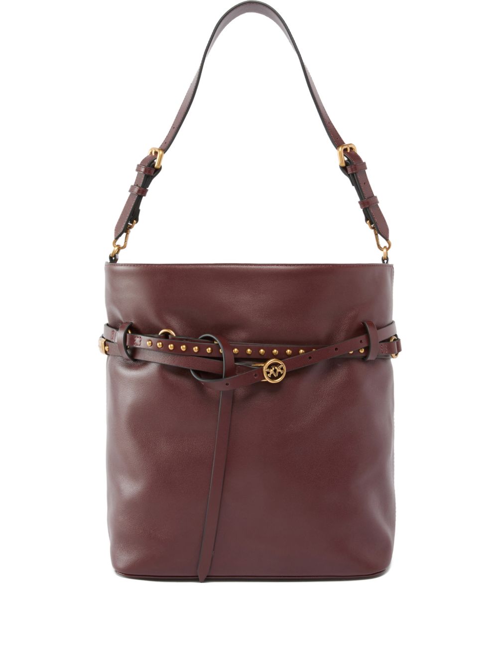 Zaino in pelle bordeaux con borchie 106339A0QO R49Q PINKO