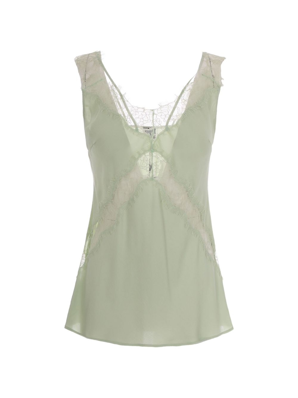 Top senza maniche con dettagli in pizzo 106623A385 S86 PINKO