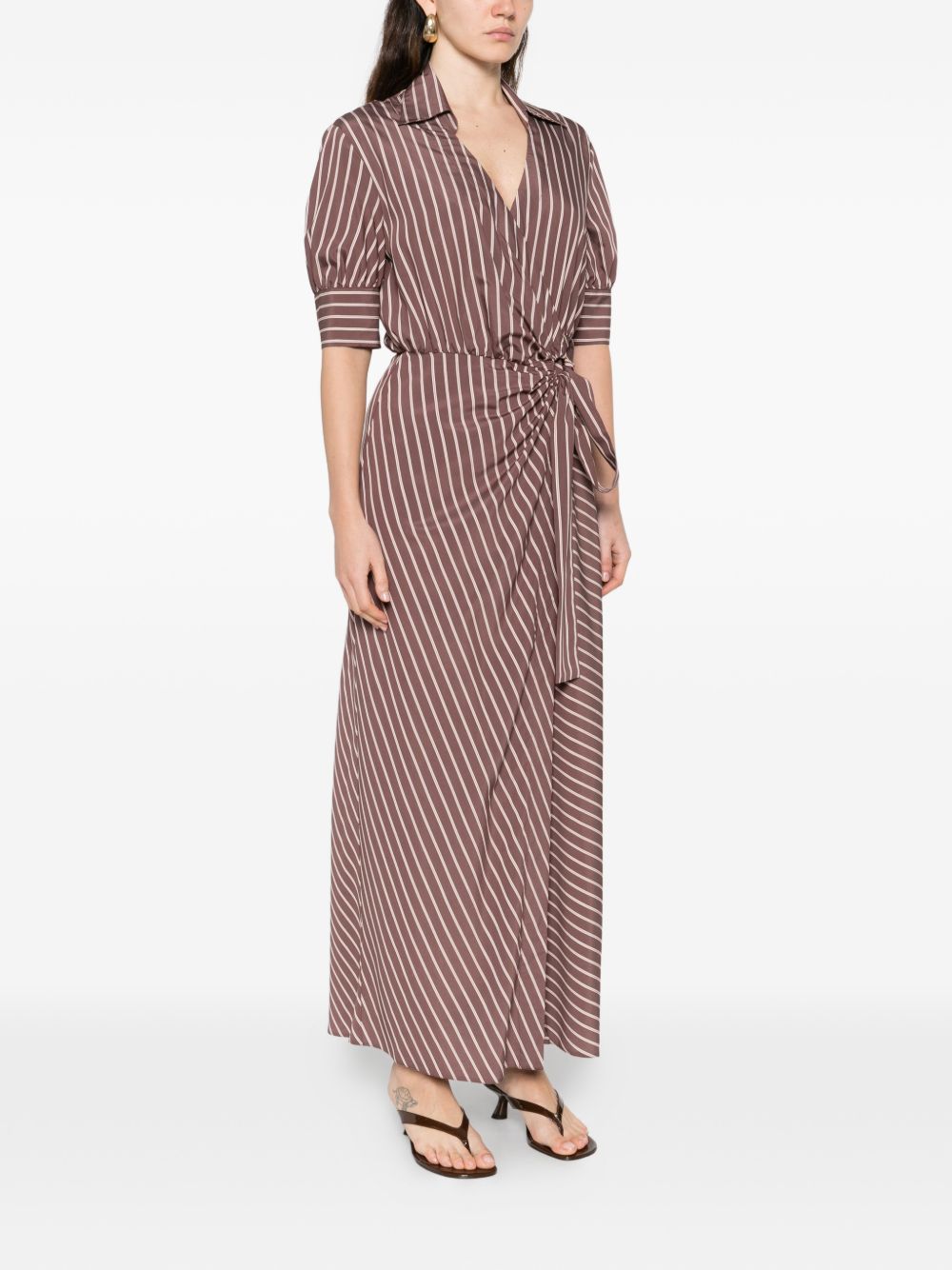Abito camicia a righe con cintura 106669A33Q LN1 PINKO