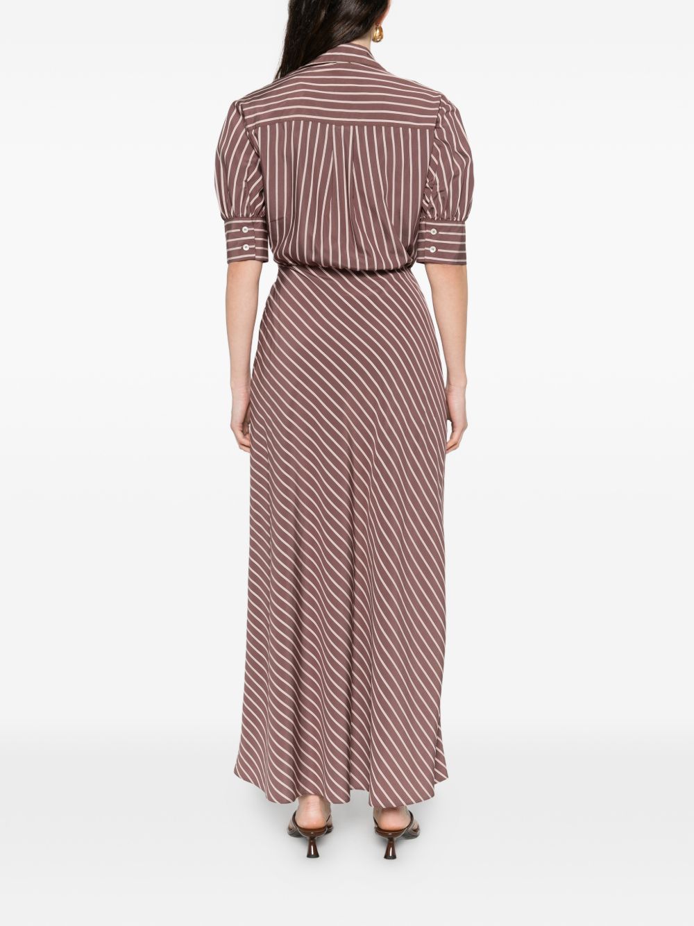 Abito camicia a righe con cintura 106669A33Q LN1 PINKO