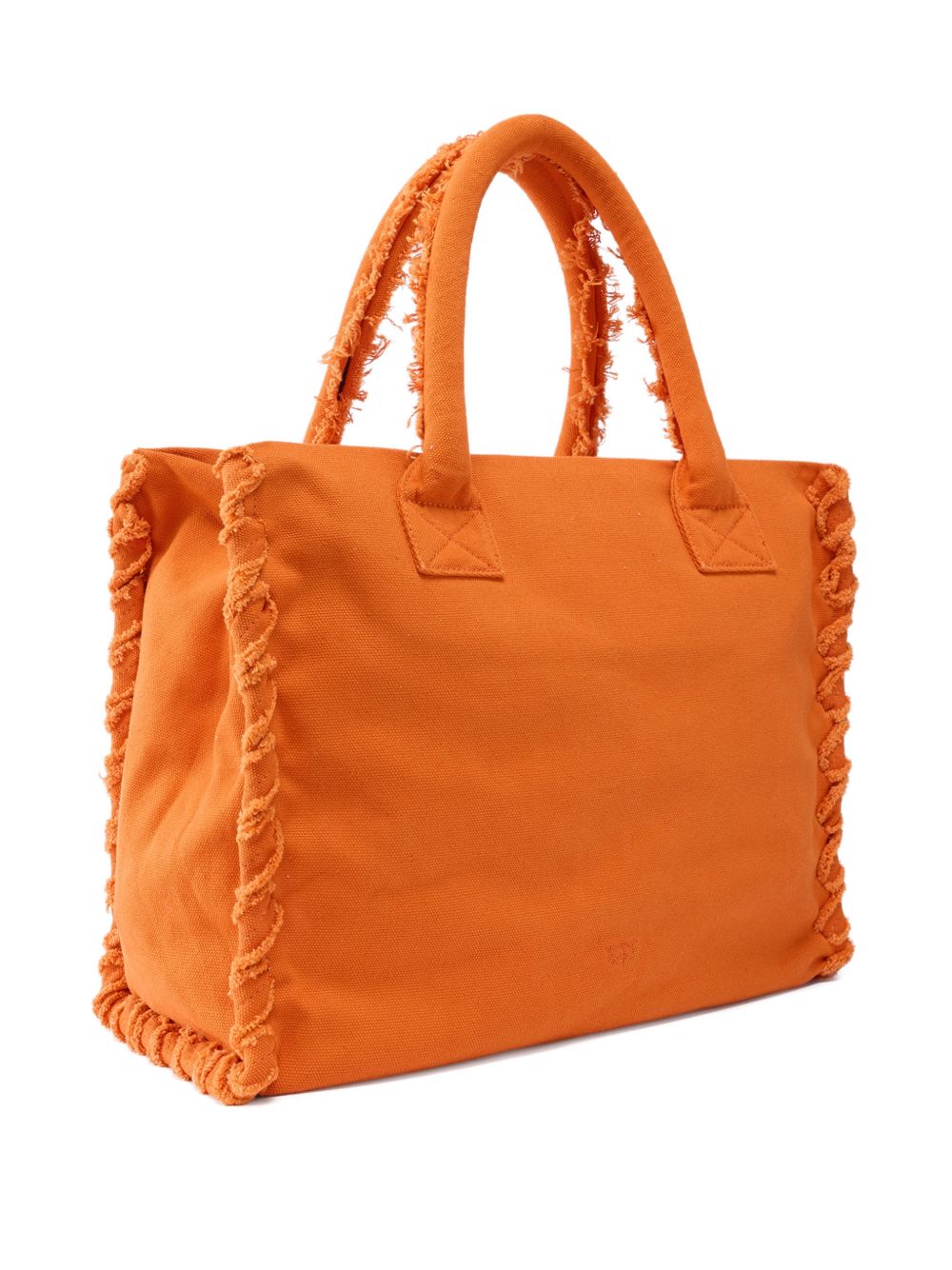Borsa shopping in cotone con dettagli sfrangiati 106673A3A4 A76 PINKO