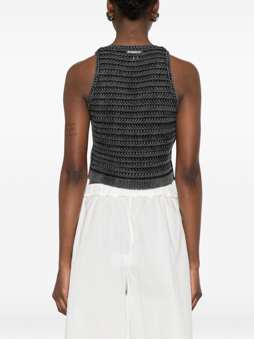 Gilet in cotone a trecce con bottoni 106859A3BA I91 PINKO