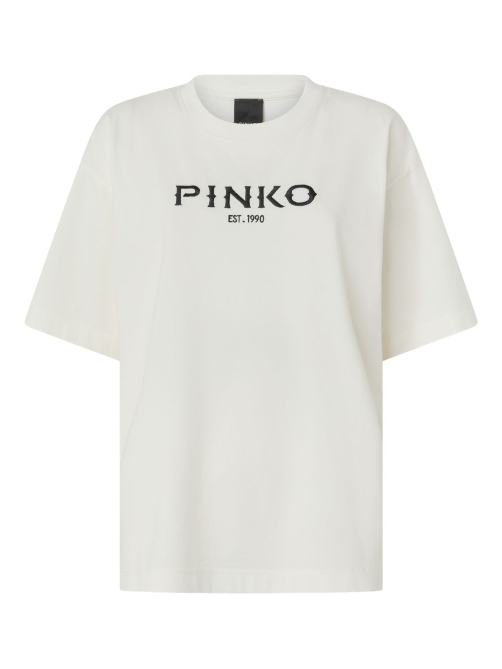 T-shirt in cotone con stampa logo 106872A3B3 Z05 PINKO