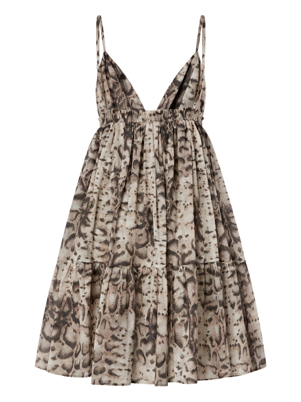 Abito in cotone stampa animalier scollo a V 106917A3AP CZ9 PINKO