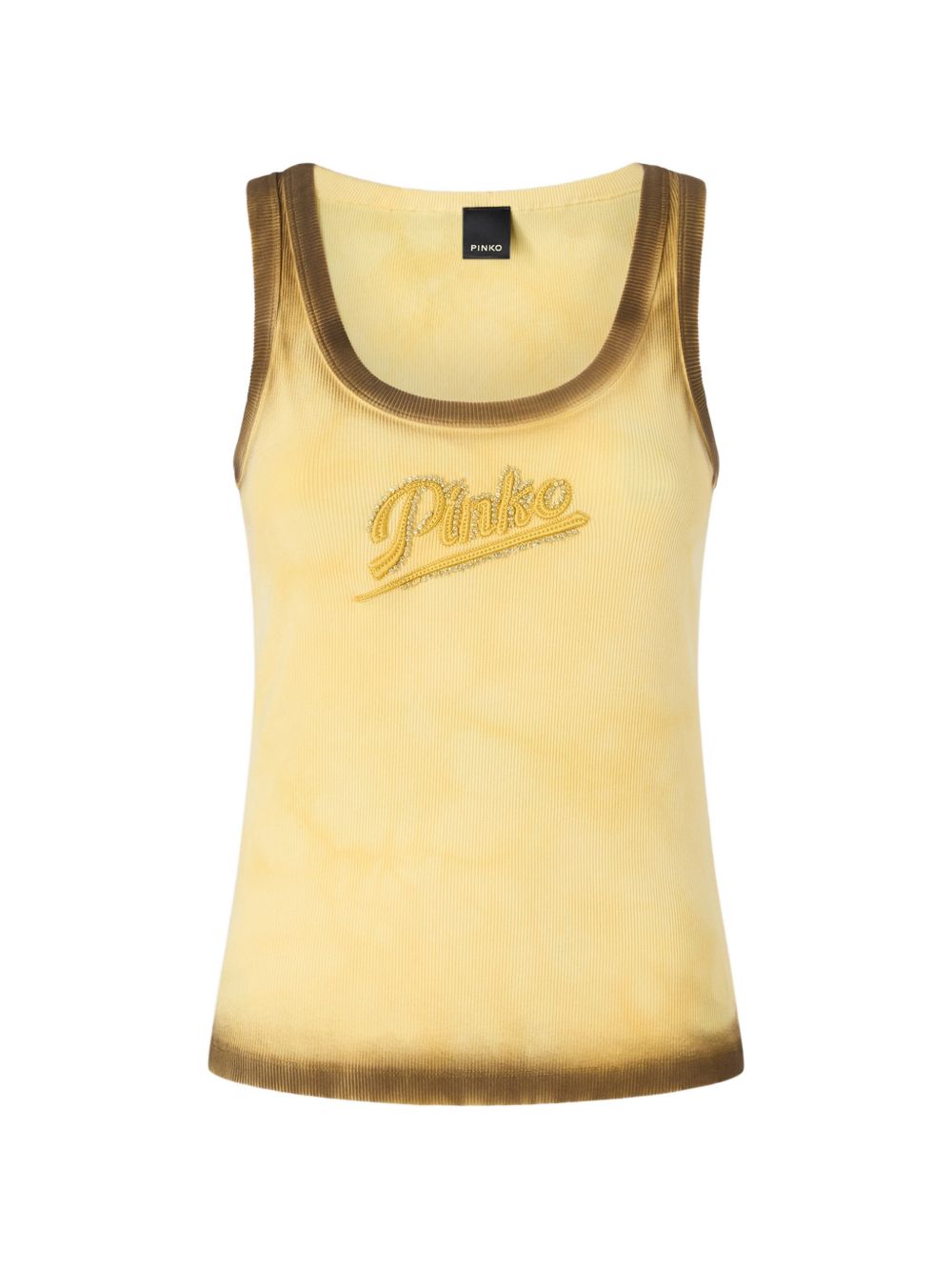 Canotta in costina con logo ricamato 107306A3H5 H47 PINKO