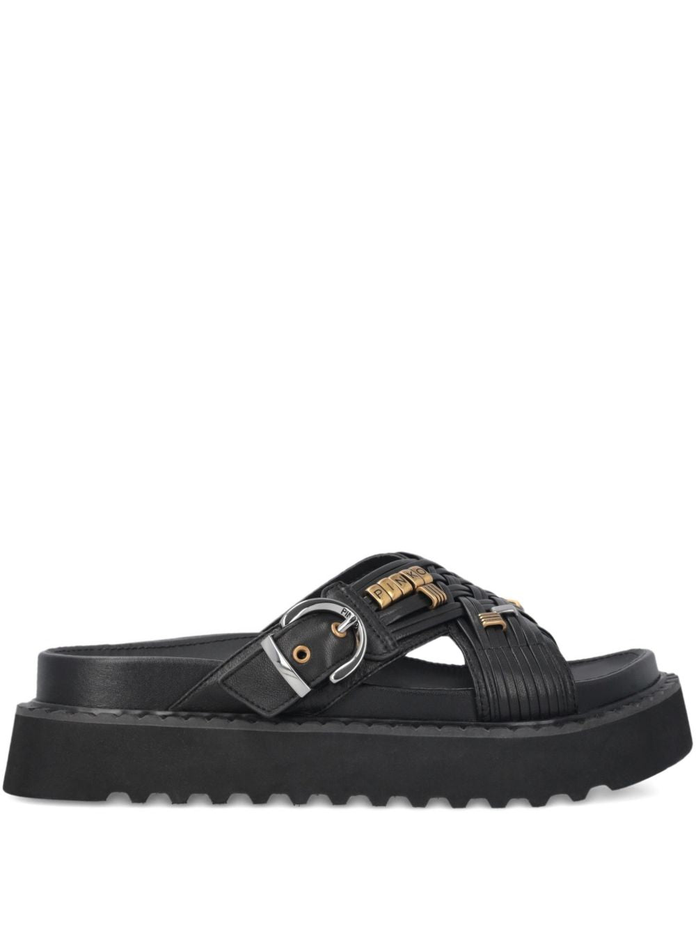 Sandali platform con fibbia e cinturino incrociato SD0537P003 Z99 PINKO