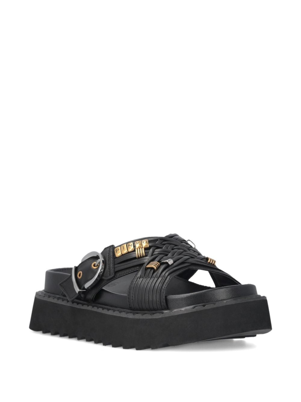 Sandali platform con fibbia e cinturino incrociato SD0537P003 Z99 PINKO