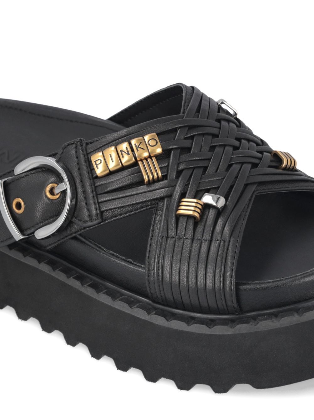 Sandali platform con fibbia e cinturino incrociato SD0537P003 Z99 PINKO