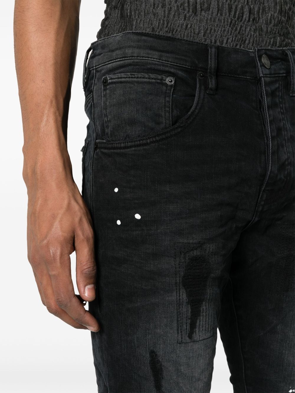 Jeans skinny in cotone elasticizzato destroyed P002BLR BLACKREPAIR PURPLE BRAND