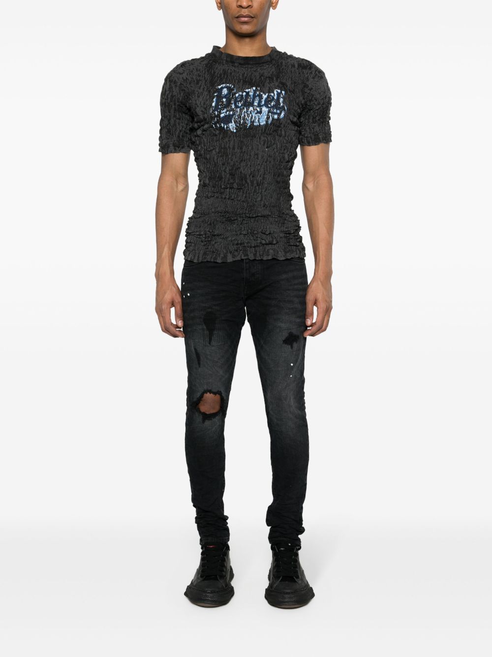 Jeans skinny in cotone elasticizzato destroyed P002BLR BLACKREPAIR PURPLE BRAND