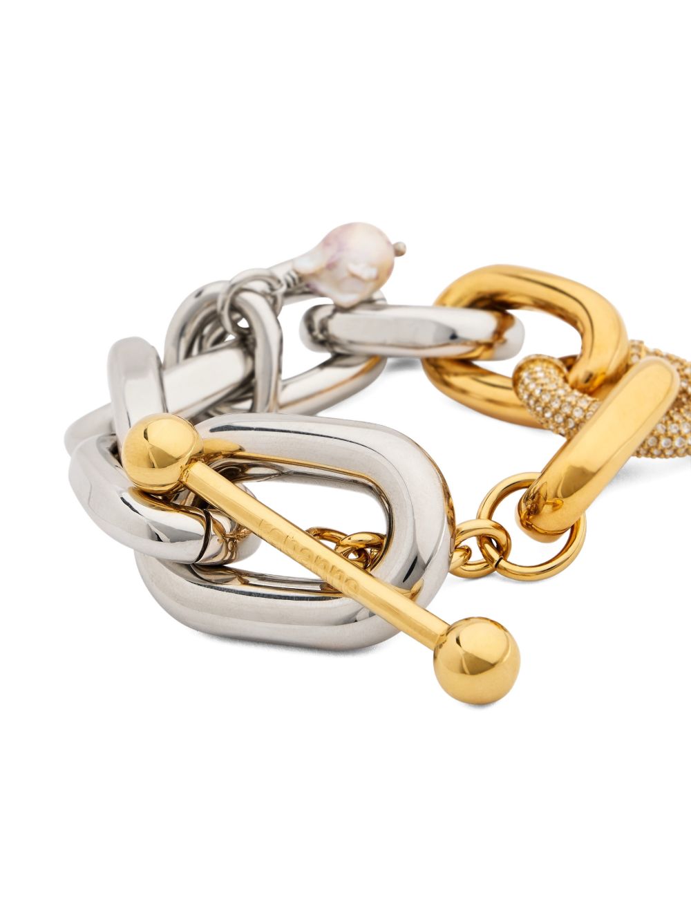 Braccialetto chain in alluminio con chiusura a T 26EBB0507MET388 M089 RABANNE