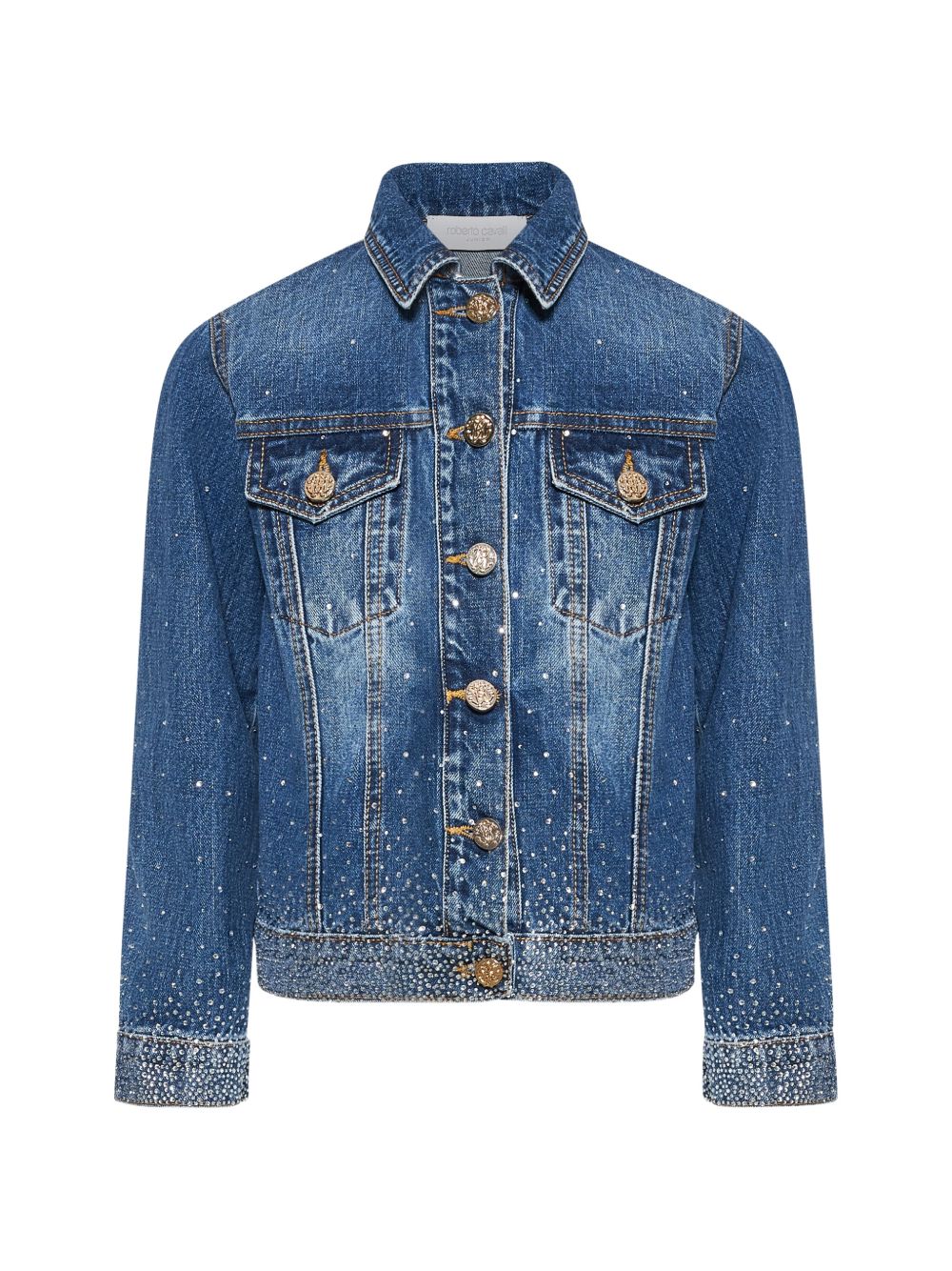Giacca di jeans con borchie CGP26050GB DENIMBLUE ROBERTO CAVALLI JUNIOR