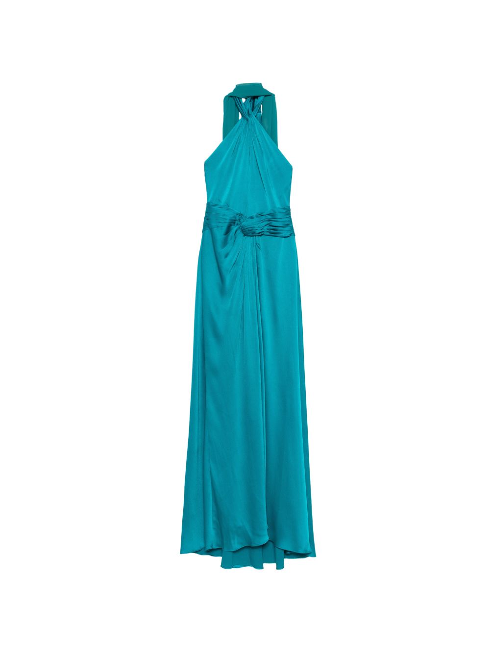 Abito lungo con scollo halter annodato 1T2D4STD00720 AZULTIFF ROSA CLARA COCKTAIL