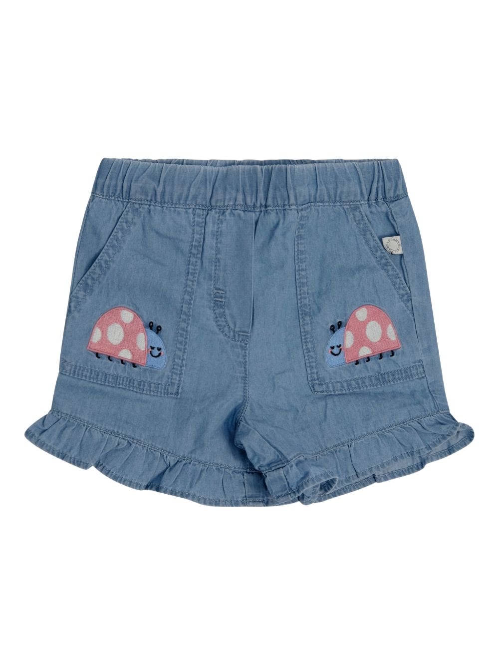 Shorts in chambray con volant TY6019Z0161 600 STELLA MCCARTNEY KIDS