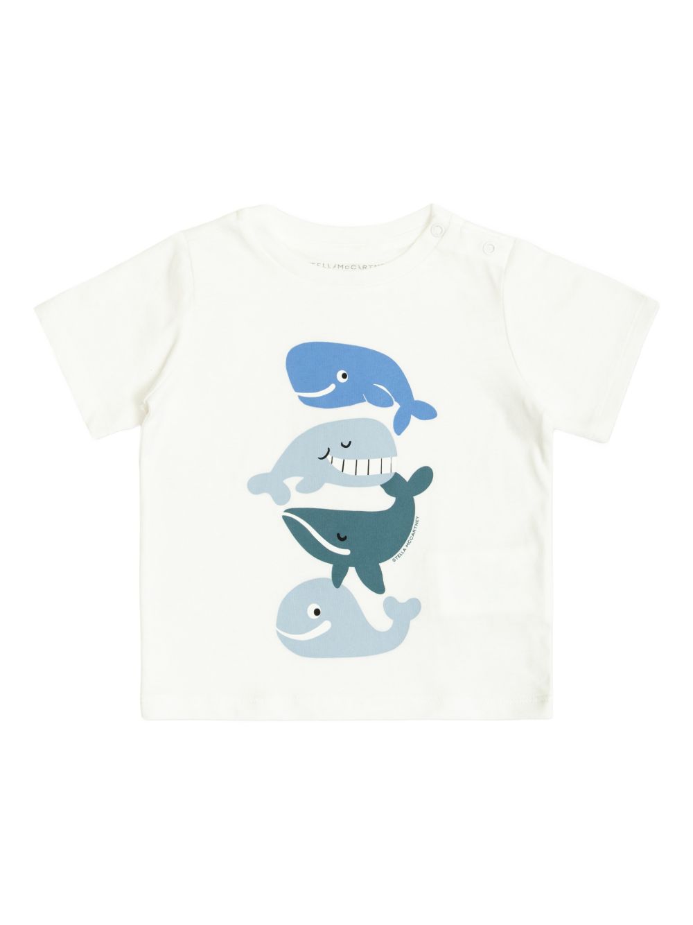 T-shirt con stampa balene TY8570Z0434 100 STELLA MCCARTNEY KIDS
