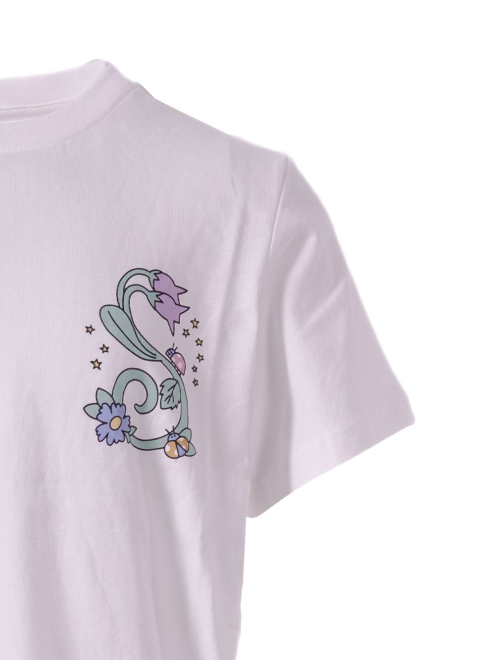 T-shirt in cotone con stampa laterale TY8A21Z0434 101 STELLA MCCARTNEY KIDS