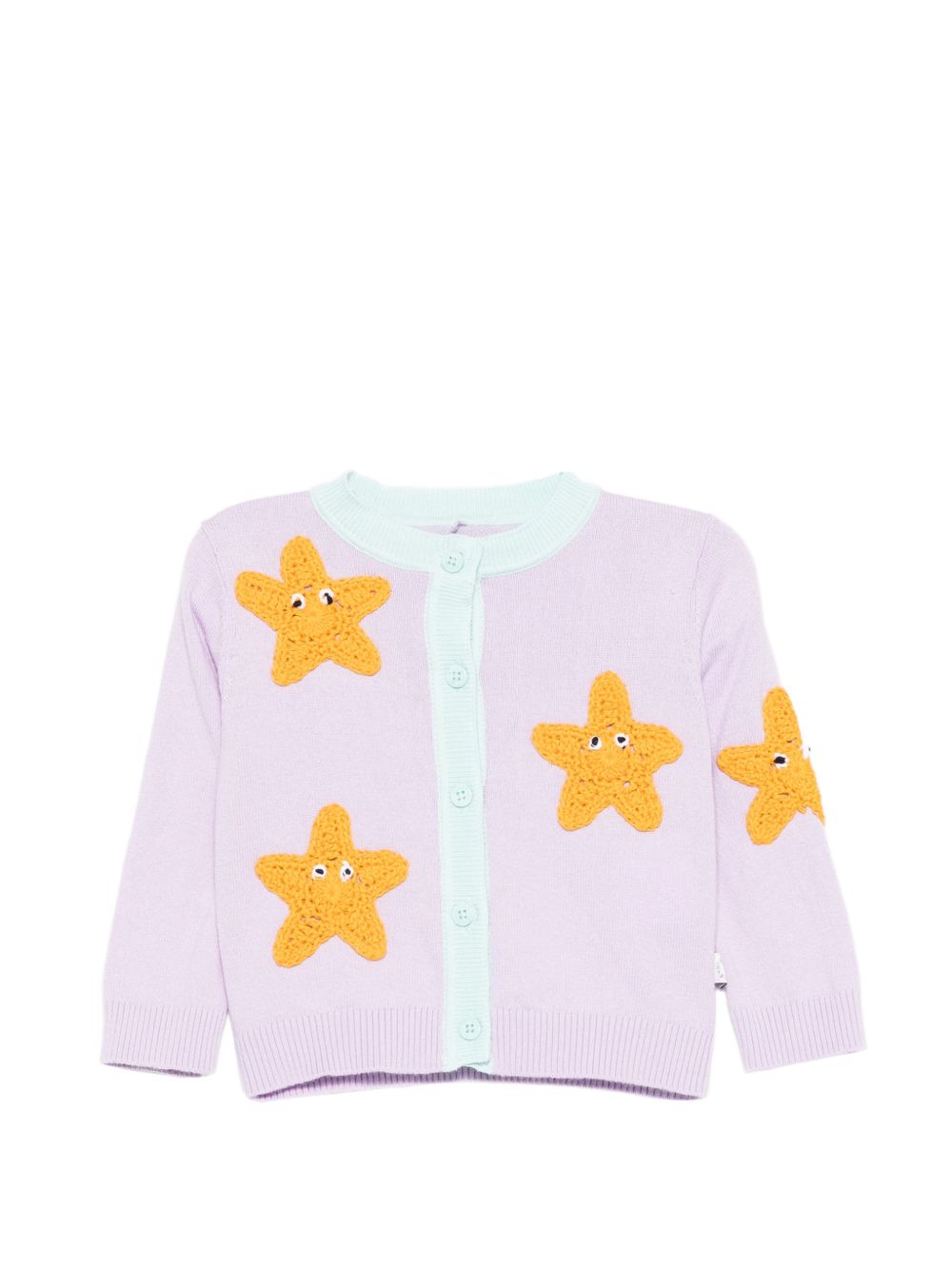 Cardigan con stelle marine lavanda TY9110Z3622 539 STELLA MCCARTNEY KIDS