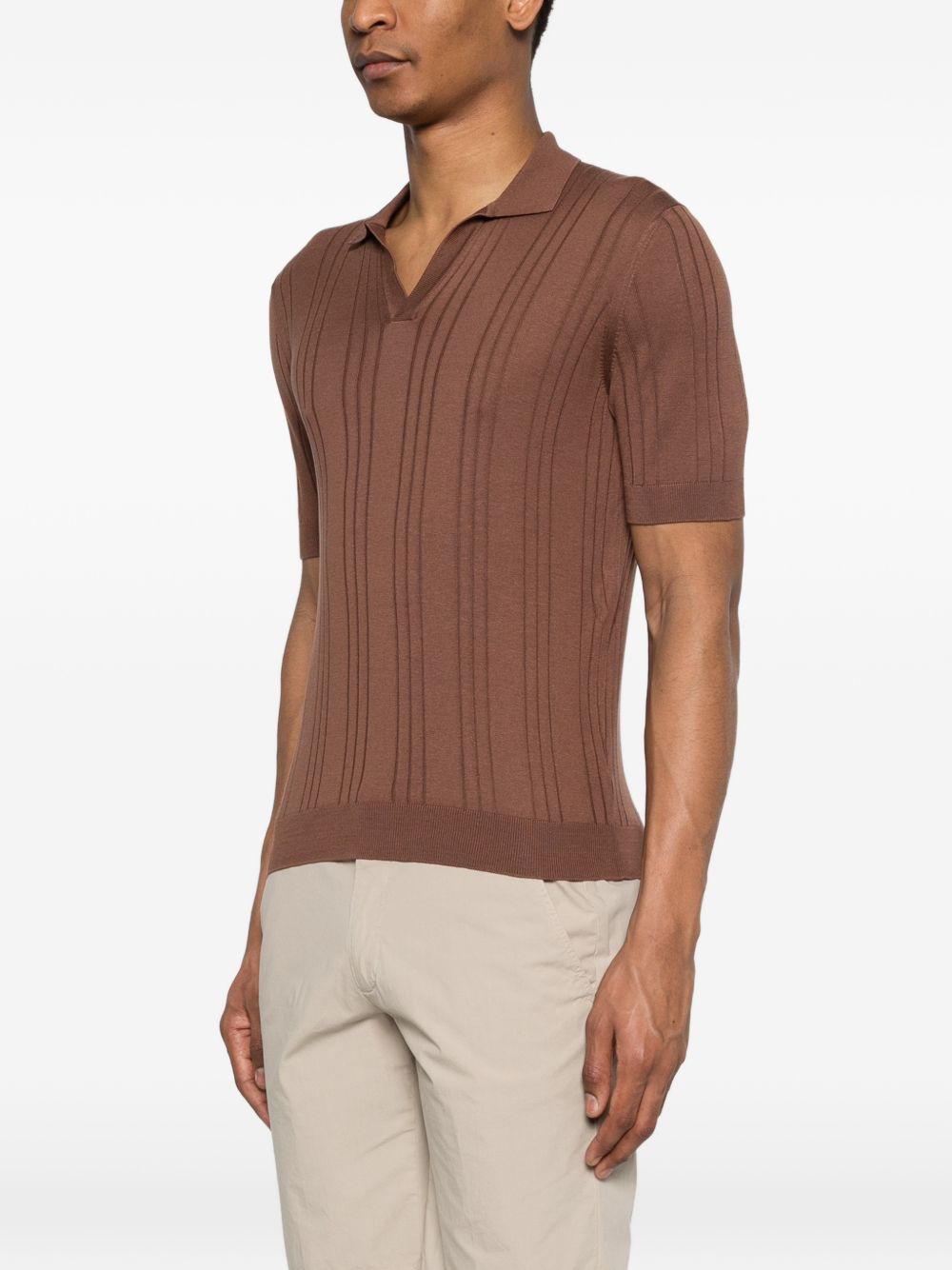 T-shirt in seta a coste con scollo a V DARNELGSE2603 168 TAGLIATORE