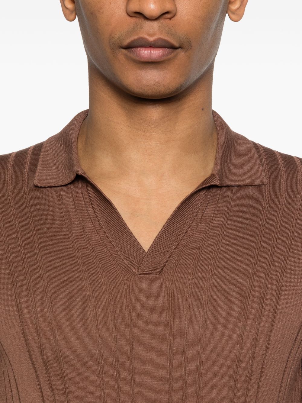 T-shirt in seta a coste con scollo a V DARNELGSE2603 168 TAGLIATORE