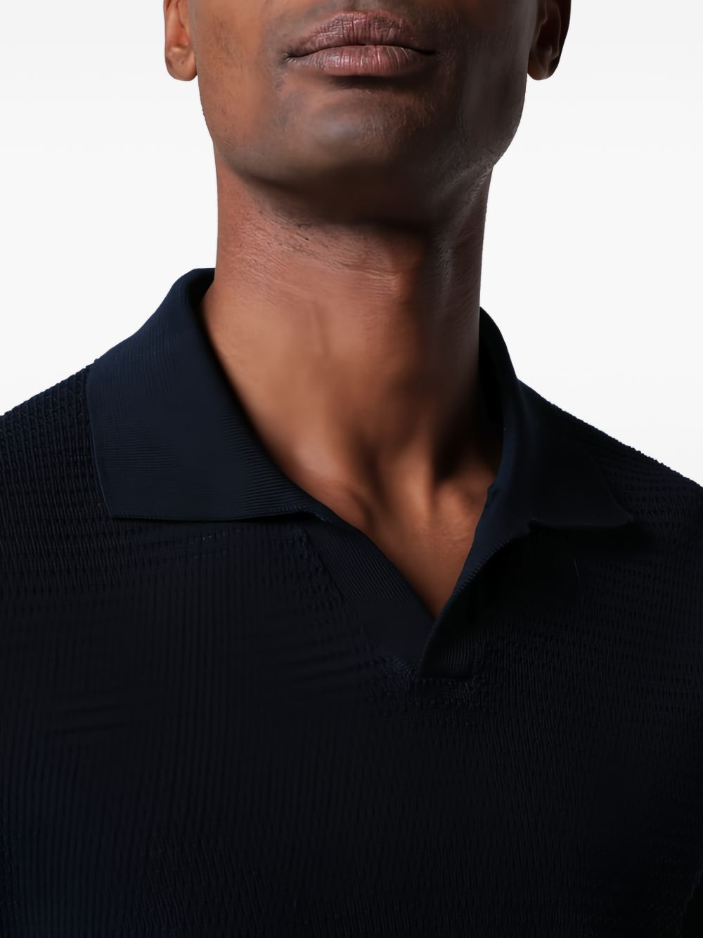 Polo in maglia a coste con colletto FINLAYPWE2602 BLU TAGLIATORE