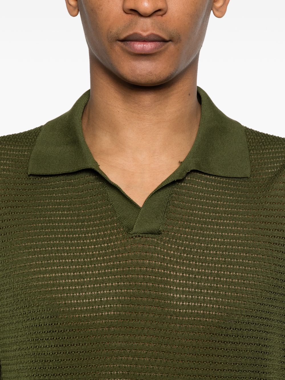 Polo in cotone a maglia aperta FINLAYPWE2602 OLIVA TAGLIATORE