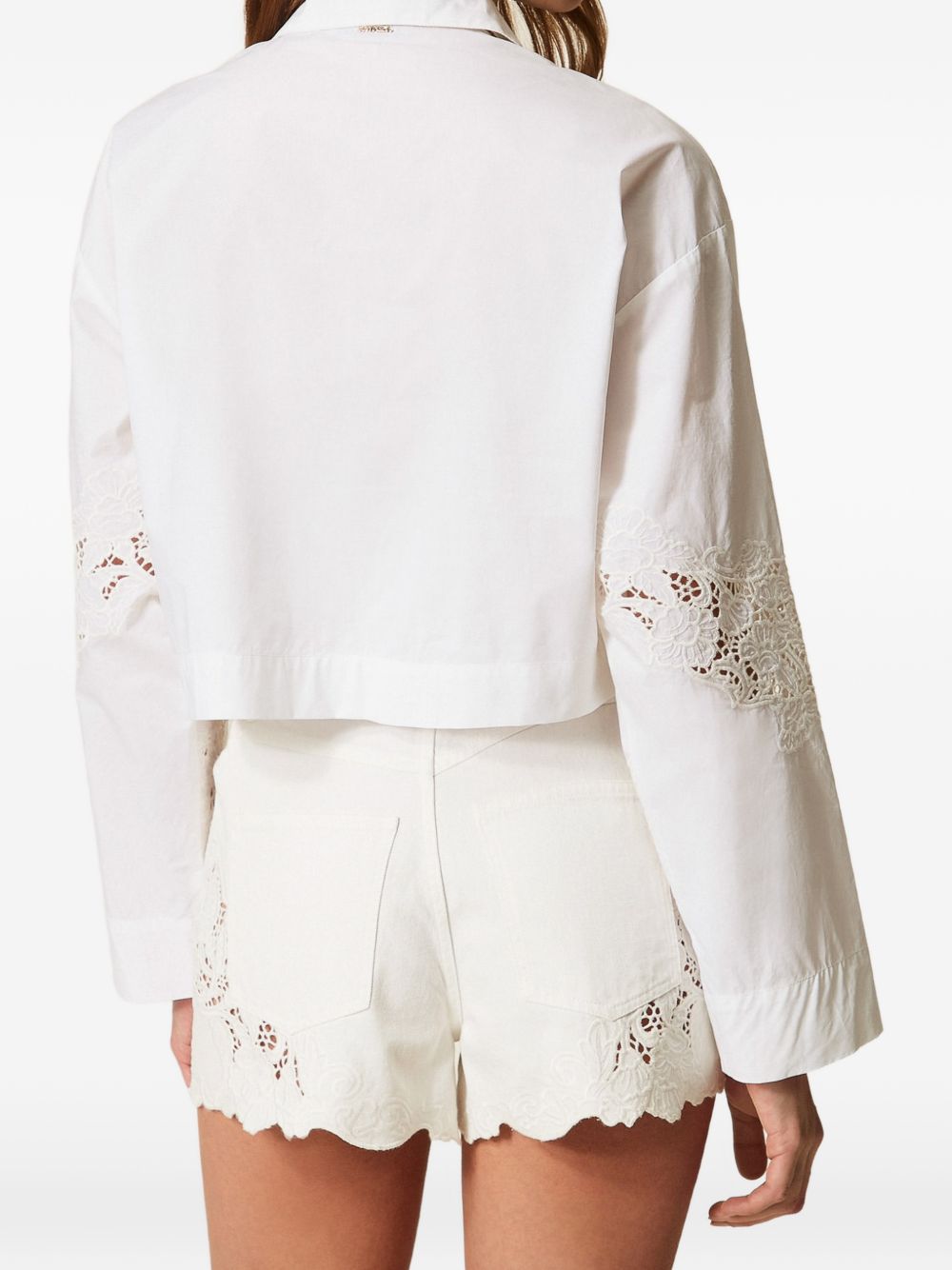Camicia in cotone con dettagli in pizzo 261TT2031 00001 TWINSET