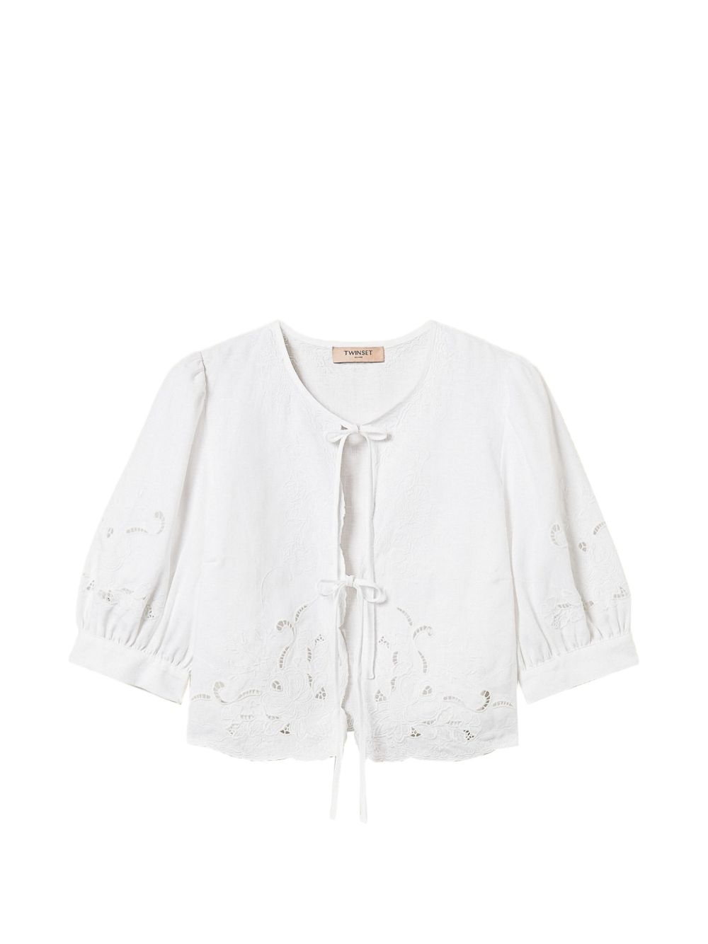 Camicia in lino con ricami 261TT2120 00001 TWINSET