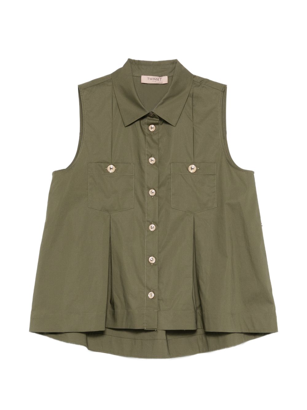 Gilet in cotone con tasche a filetto 261TT2234 00914 TWINSET