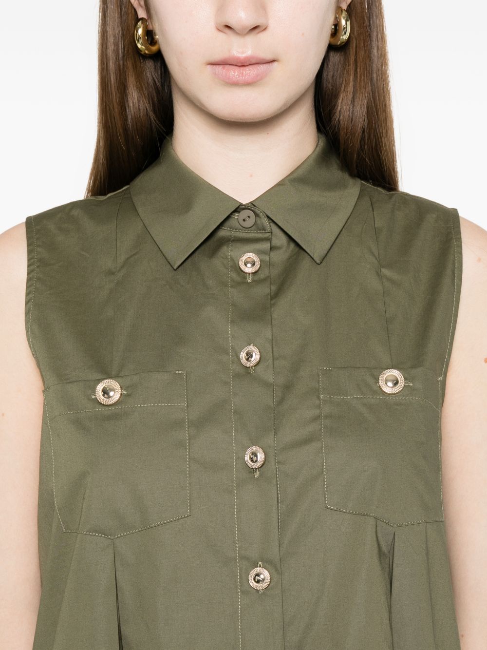 Gilet in cotone con tasche a filetto 261TT2234 00914 TWINSET