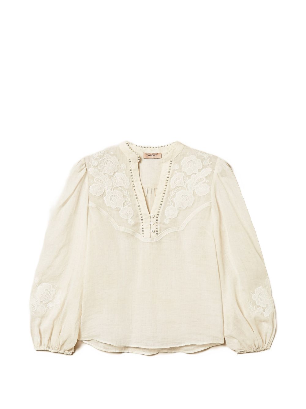 Blusa ricamata con laccetto al collo 261TT2291 00059 TWINSET