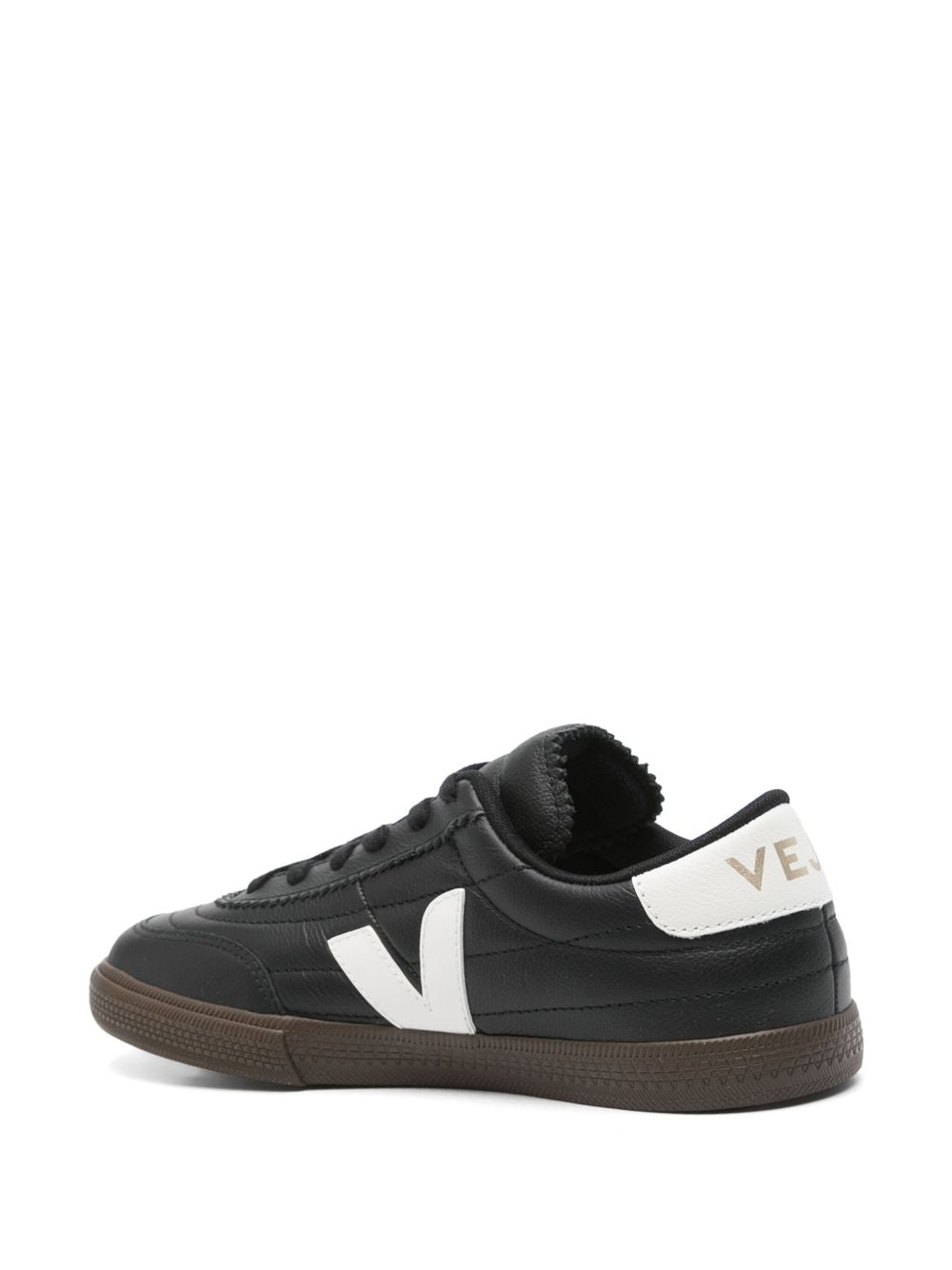 Sneakers in pelle con logo a contrasto FU2020707 BLACKWHITE VEJA