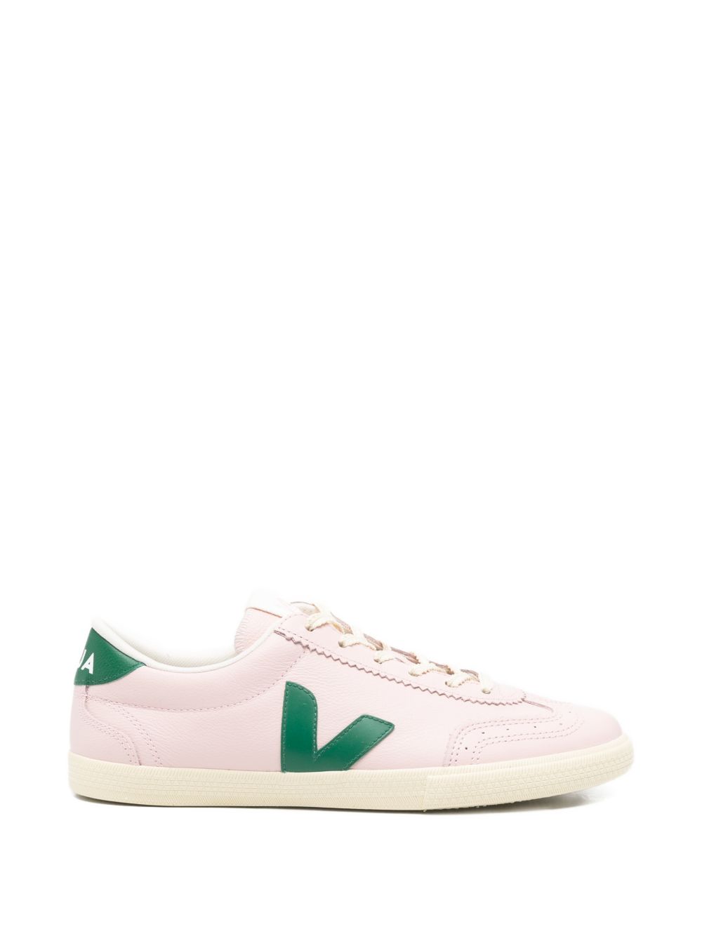 Sneakers in pelle con logo a V VO2021431 ROSAVERDE VEJA