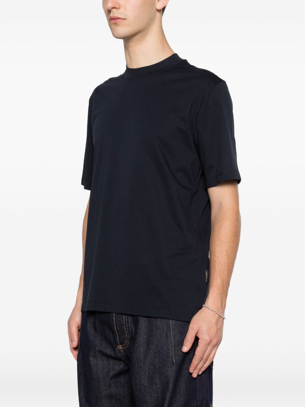 T-shirt in cotone girocollo XM4258 BLU YES LONDON