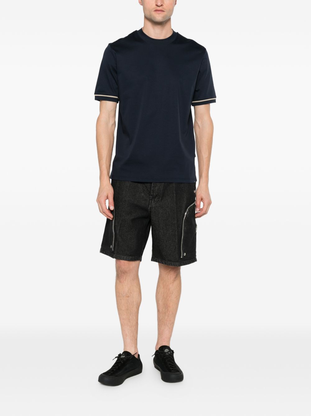 T-shirt in cotone girocollo XM4292 BLU YES LONDON