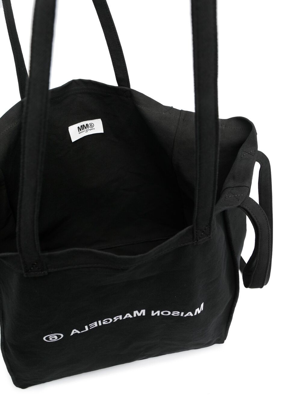 Borsa Tote nera con manici in contrasto S54WC0061P3631 T8013 MM6 MAISON MARGIELA