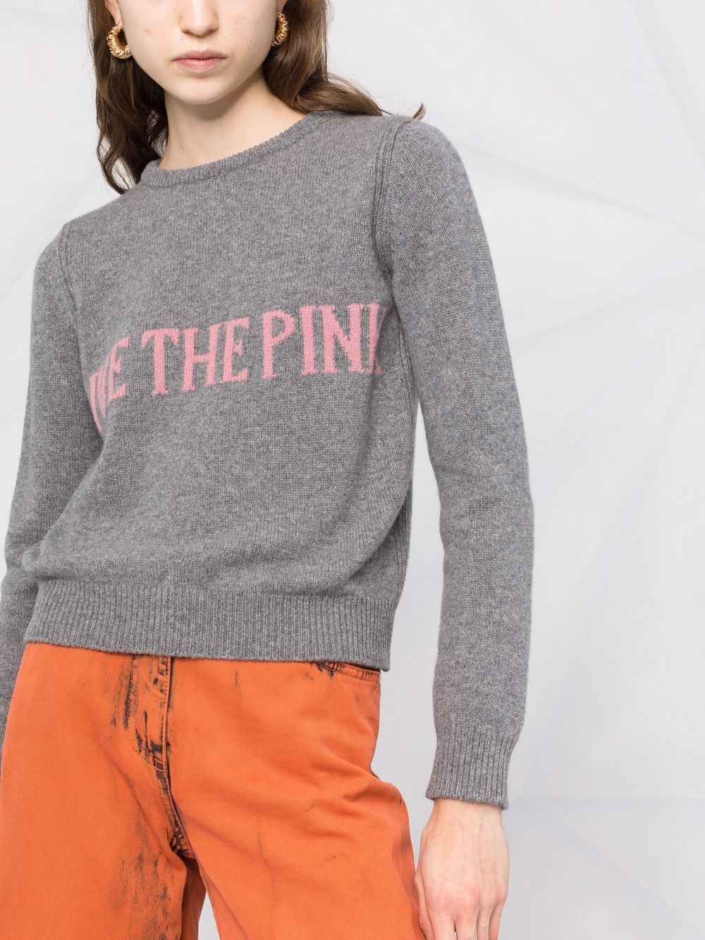 1176 Maglia Rosa G/c Scrt Fucsia Lana J0944 6605 GRIGIO ALBERTA FERRETTI