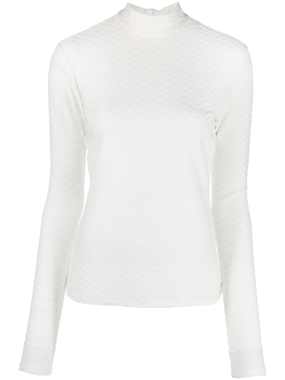 Top a Maniche Lunghe con Collo a Lupetto 226W1707100 BIANCO KARL LAGERFELD