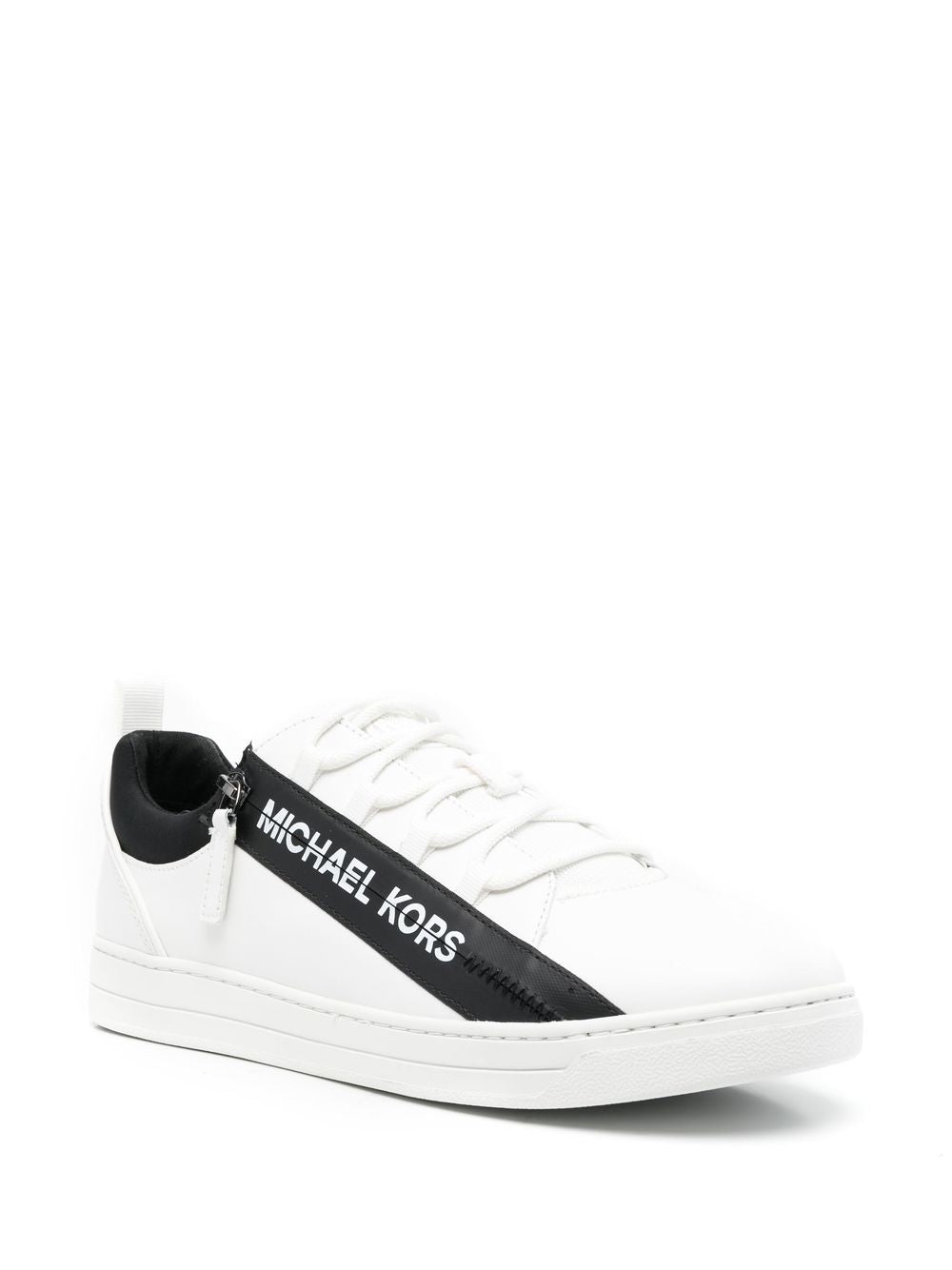 Sneakers bianca con banda logata zip 42T2KEFS5L BIANCO MICHAEL KORS