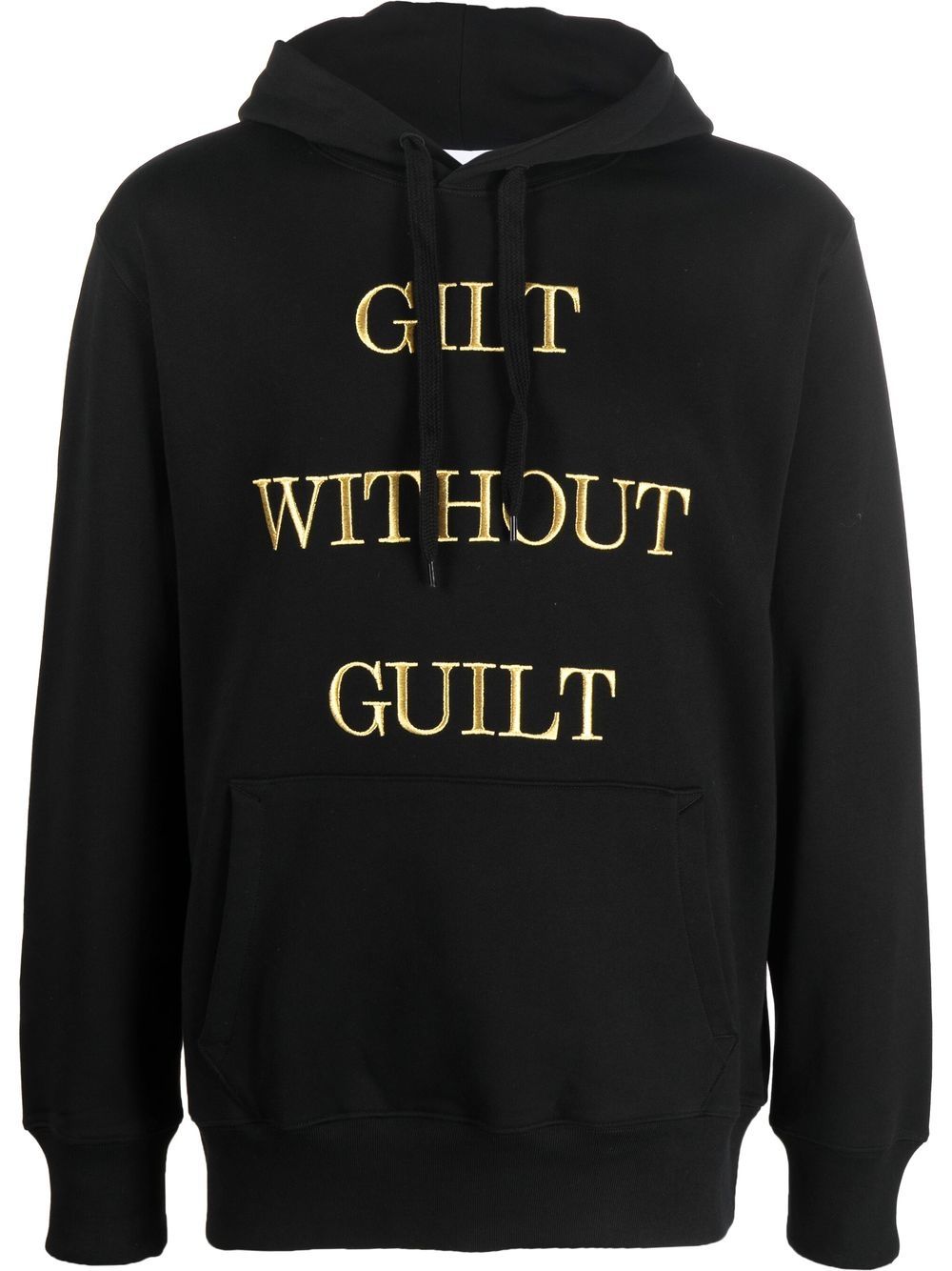 Felpa nera slogan frontale ricamato J17887228 6555 MOSCHINO COUT