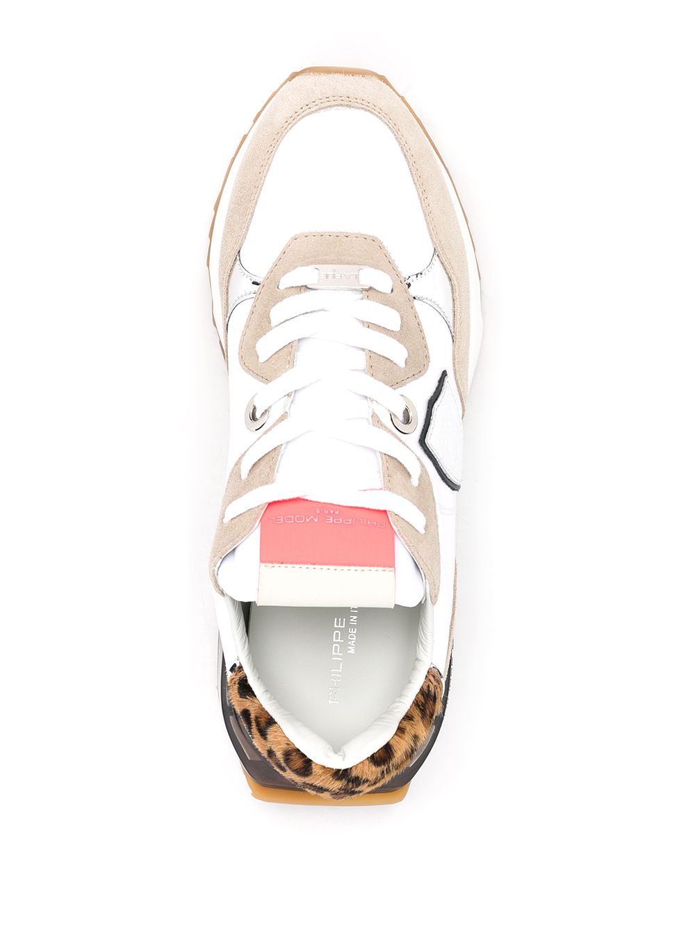 Sneakers La Rue Mondial animalier bianche/beige LRLD WA01 BIANCO PHILIPPE MODEL