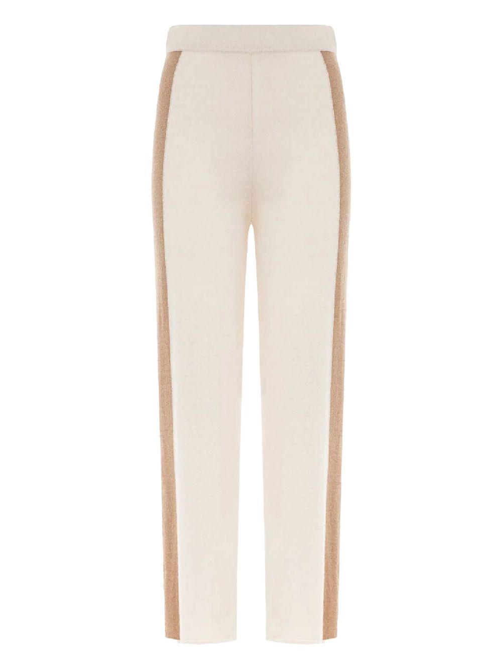 Pantalone panna con bande laterali cammello PTKD03004 V3 AKEP