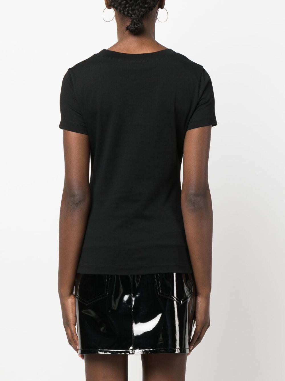 T-shirt Donna Nera Cotone A07078262 5555 MOSCHINO JEANS