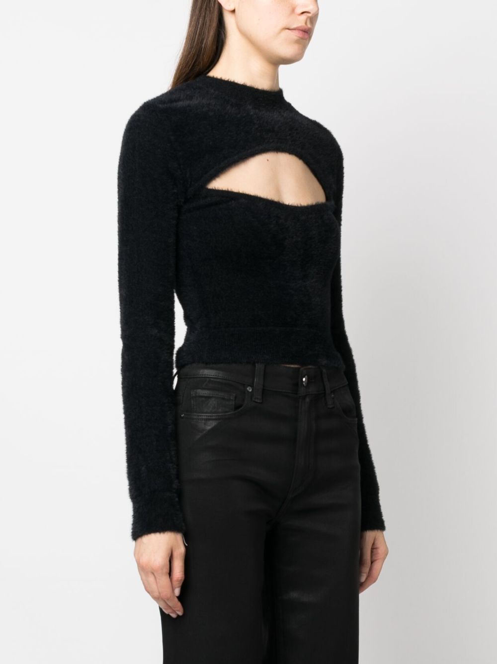 Maglia Donna Nera Poliammide A09368703 0555 MOSCHINO JEANS