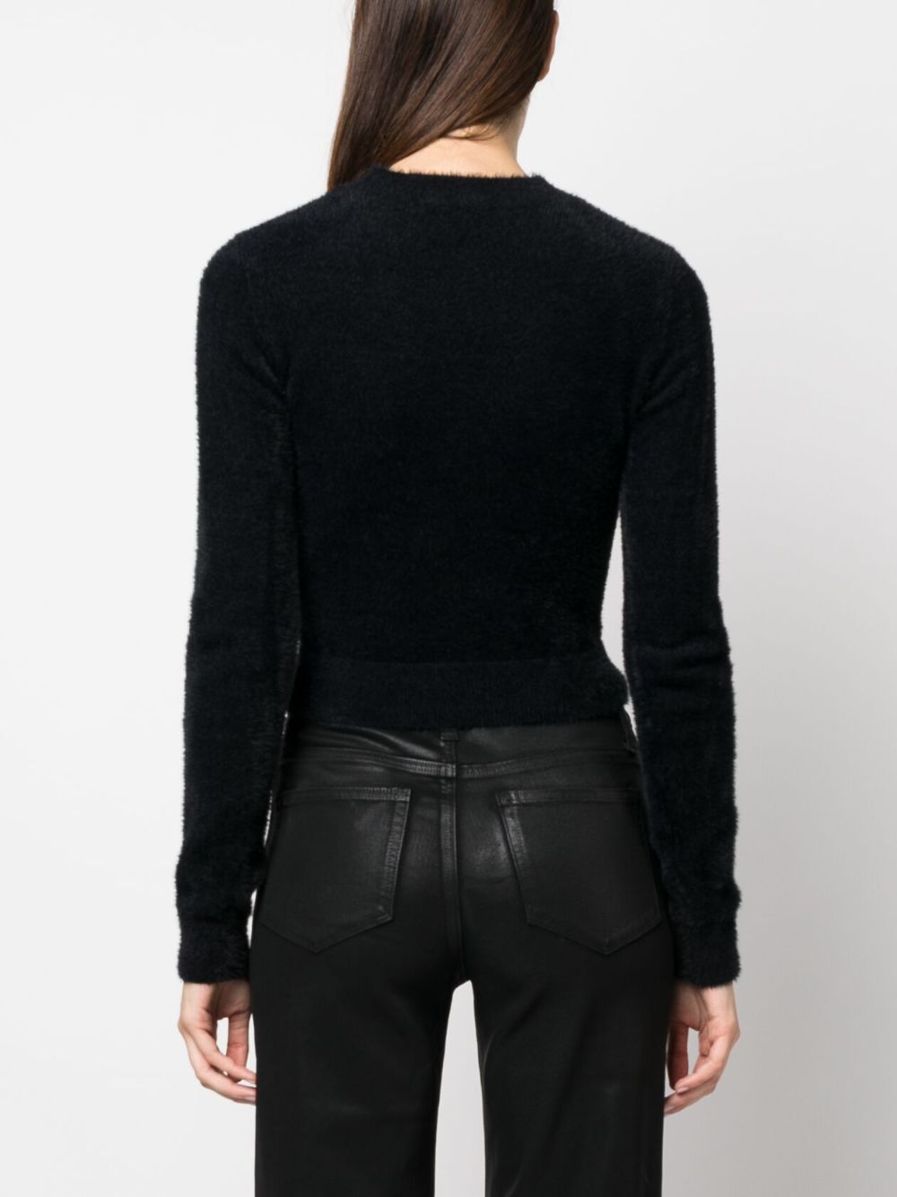 Maglia Donna Nera Poliammide A09368703 0555 MOSCHINO JEANS
