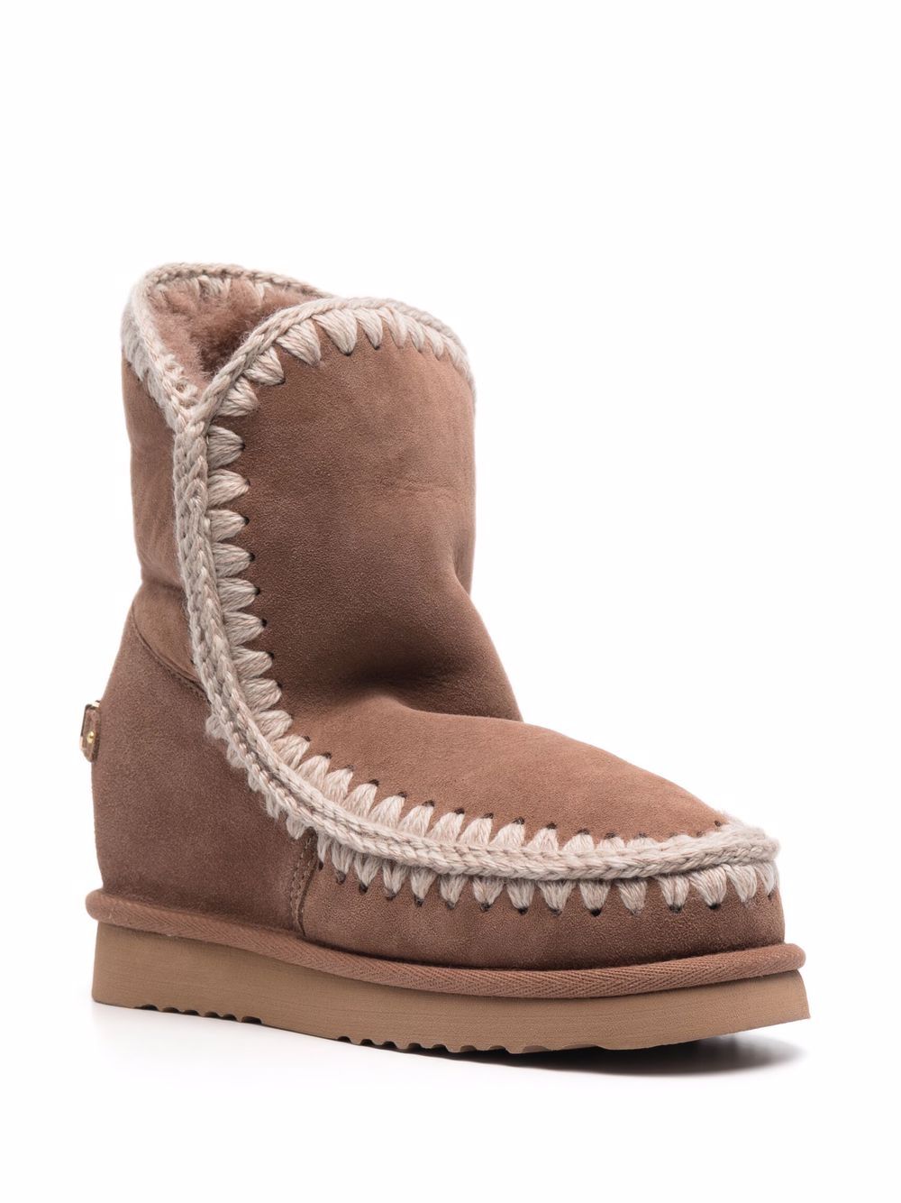 Stivale rosa marrone 23cm con zeppa interna corta MUFW121013A PKBRO MOU