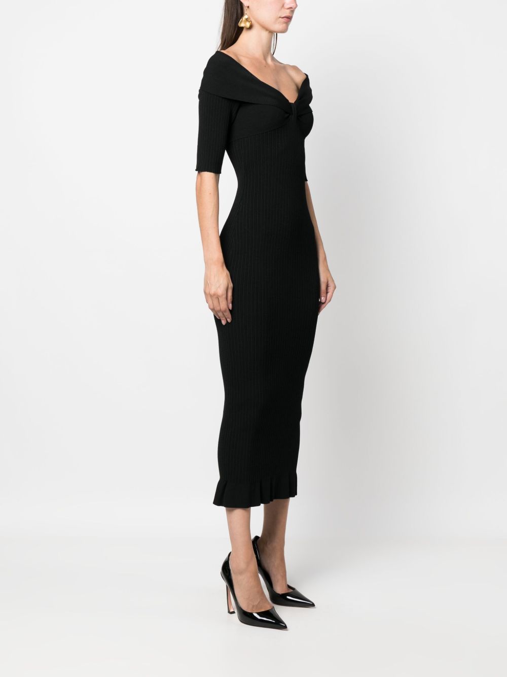 Abito nero scollo a barca V04905702 0555 PHILOSOPHY DONNA