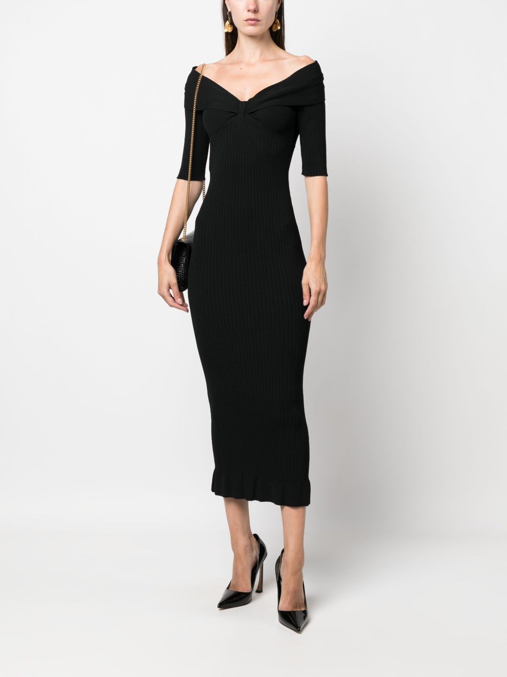 Abito nero scollo a barca V04905702 0555 PHILOSOPHY DONNA