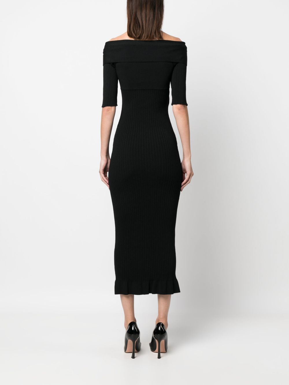 Abito nero scollo a barca V04905702 0555 PHILOSOPHY DONNA