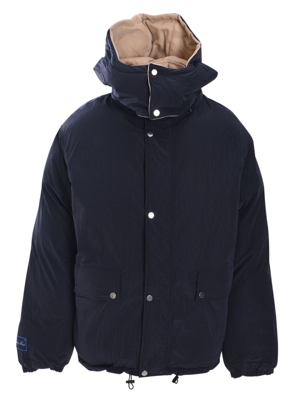Bomber imbottito reversibile logo petto beige/blu JPF2402 BEIGE FAMILY FIRST MILANO