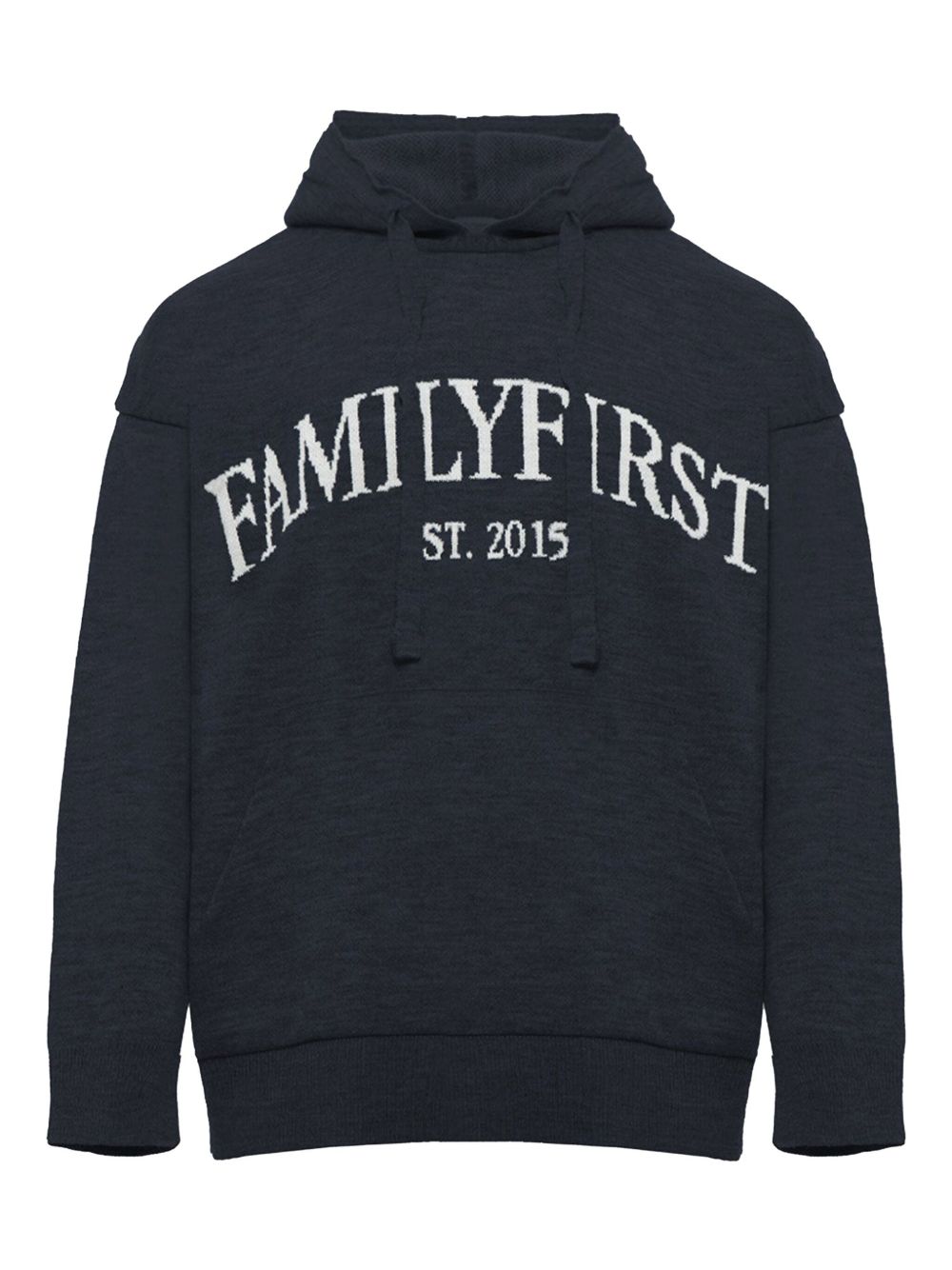 Felpa blu in maglia logo ricamo SWF2416 DARK BLUE FAMILY FIRST MILANO